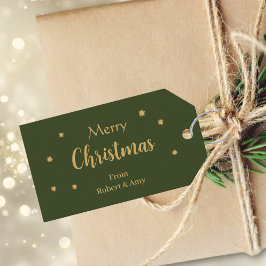 Anpassningsbar Grönt och Guld God jul Presentetikett