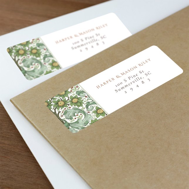 Anpassningsbar Grönt Orange  Returadressetikett fö Returadress Etikett (Skapare uppladdad)