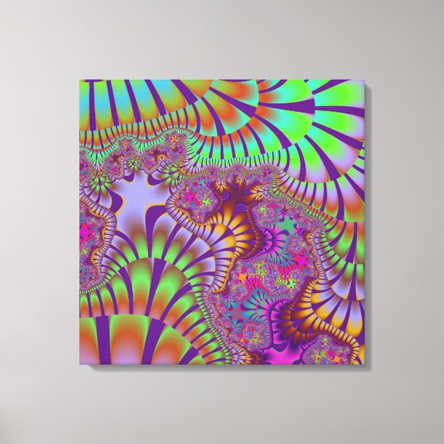 Anpassningsbar Grönt Rainbow Melt Canvas Art (Framsida)