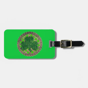 Anpassningsbar Grönt Shamrock Celtic Knots Luggage Bagagebricka
