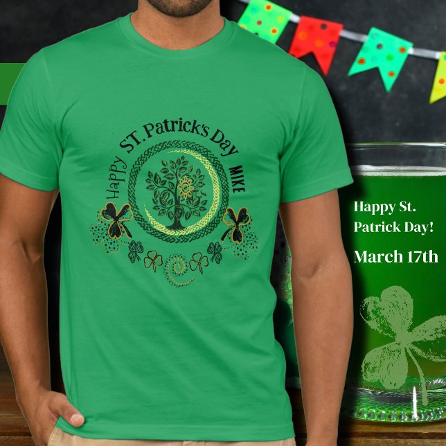 Anpassningsbar Grönt Sharmrock Livets träd T Shirt (Custom Green Sharmrock Tree of life T-Shirt )