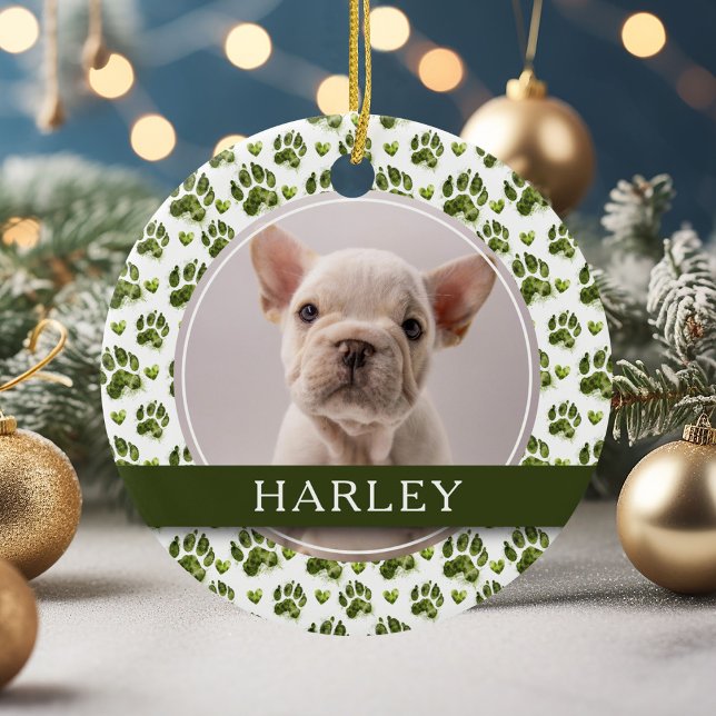 Anpassningsbar Grönt Skriva ut bild 2 Julgransprydnad Keramik (Skapare uppladdad)