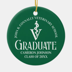 Anpassningsbar Grönt Veterinary School Studenten G Julgransprydnad Keramik