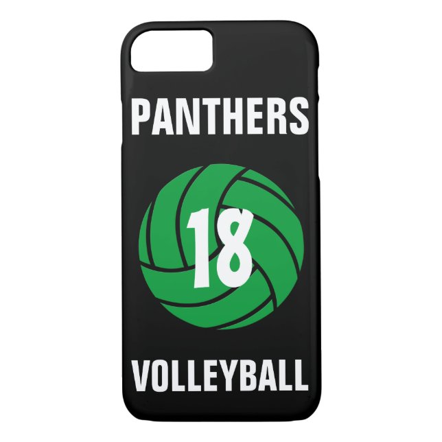 Anpassningsbar Grönt Volleyball Number & Team Phon Case-Mate iPhone Skal (Baksida)