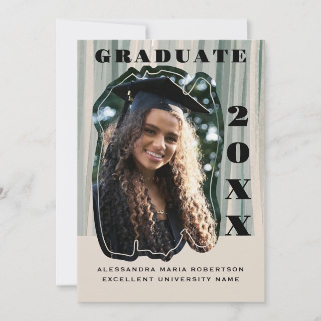 Anpassningsbar grönten Photo studenten beige sage  Meddelande (Framsida)