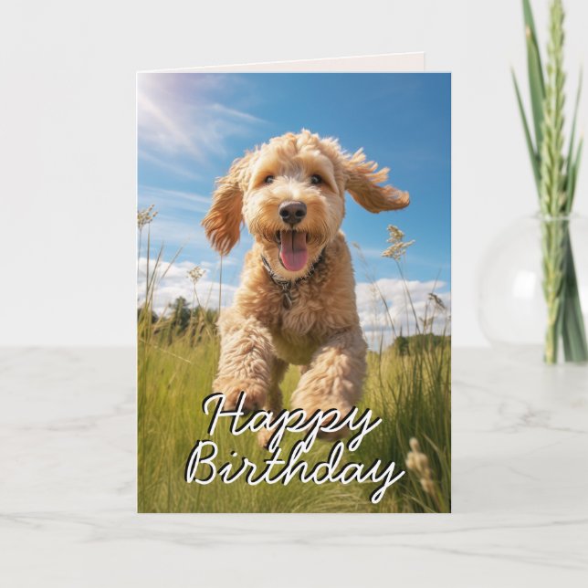 Anpassningsbar Groodle Birthday Card Tack Kort (Framsida)