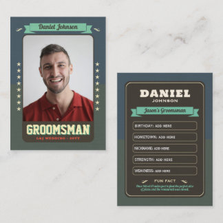 Anpassningsbar Groomsman Trading Cards, Roligt Bes