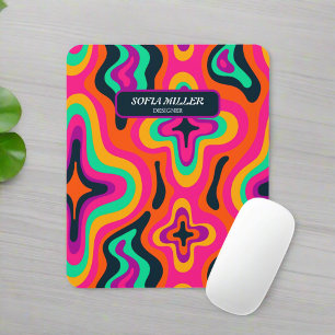 Anpassningsbar Groovy Coloful Retro Rainbow Boho A Musmatta