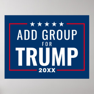 Anpassningsbar Group for Trump 2024 - rött vitt bl Poster