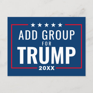 Anpassningsbar Group for Trump 2024 - rött vitt bl Vykort
