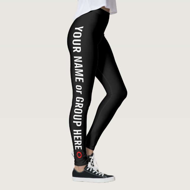 Anpassningsbar Group Namn & Text Women's Leggings (Höger)
