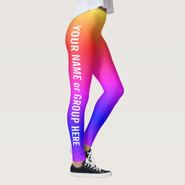 Anpassningsbar Group Namn & Text Women's Leggings (Höger)
