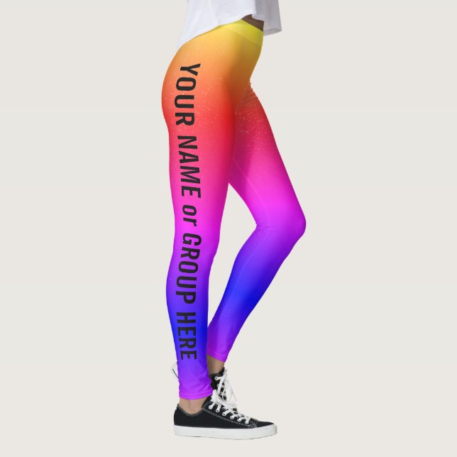 Anpassningsbar Group Namn & Text Women's Leggings (Höger)