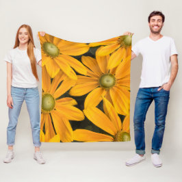 Anpassningsbar Group of Gult Färg Sun Flower Image Fleecefilt