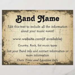 Anpassningsbar Grunge Band Reklamblad