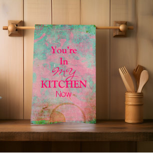 Anpassningsbar Grunge Rosa Kitchen Towel Kökshandduk
