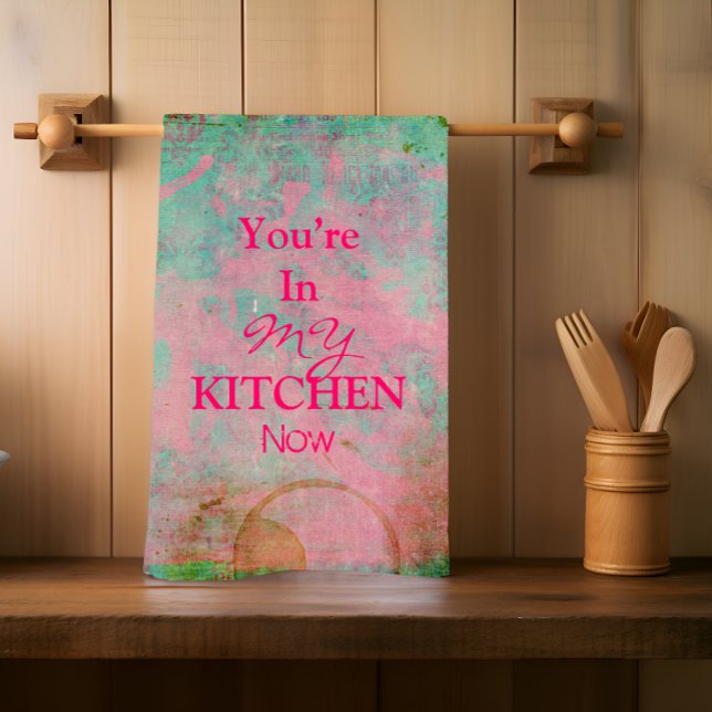 Anpassningsbar Grunge Rosa Kitchen Towel Kökshandduk (Skapare uppladdad)