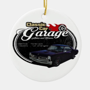 Anpassningsbar GTO för klassikerbilgarage Julgransprydnad Keramik