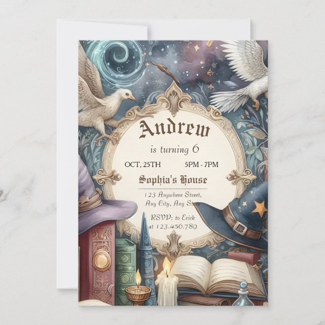 Anpassningsbar-guider Magic Födelsedagsfest Inbjudningar (Framsida)