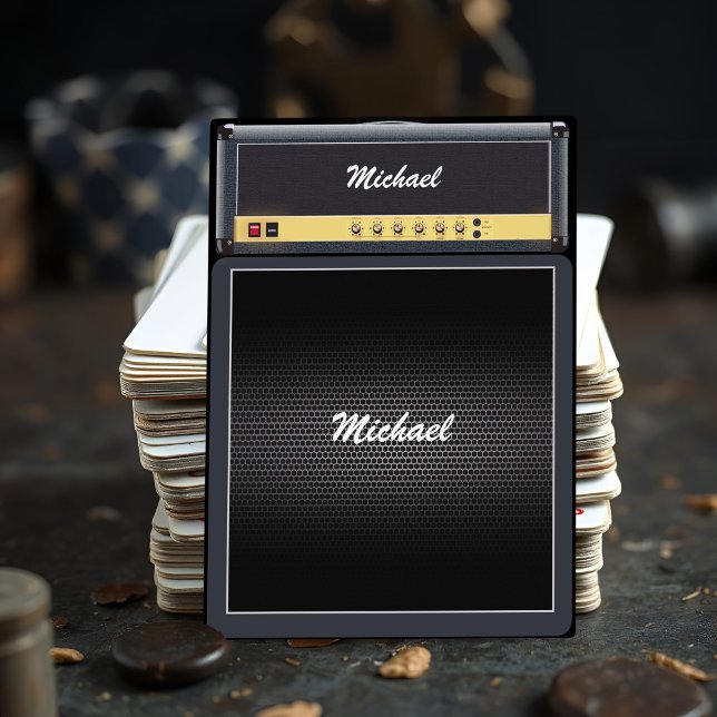 Anpassningsbar Guitar Amp Musician Guitarist Rock  Casinokort (Personalized amp stack playing cards with musician's name, for rock music fans and guitar players)