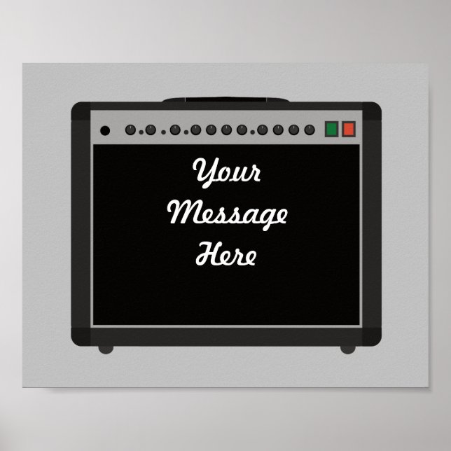 Anpassningsbar Guitar Amplifier Rock and roll Thme Poster (Framsidan)