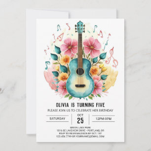 Anpassningsbar Guitar Birthday Inbjudningar