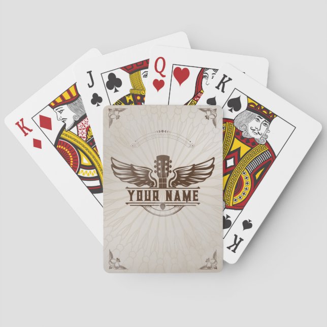 Anpassningsbar Guitar Player Gift Anpassningsbar-u Casinokort (Baksidan)