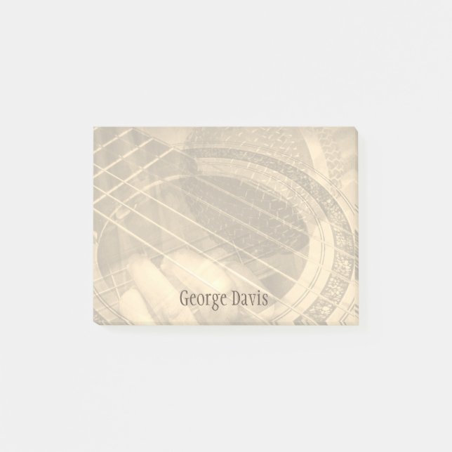 Anpassningsbar guitar-spelare, sångmusiker post-it block (Framsida)