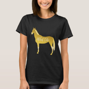 Anpassningsbar Guld Akhal Teke Minimal Cutout Silh T Shirt