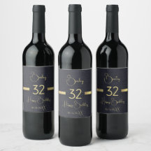 Anpassningsbar Guld Birthday Namn Black Vin