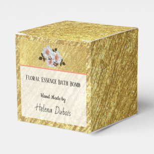 Anpassningsbar Guld & Blommigt Bath Bomb Product Presentaskar