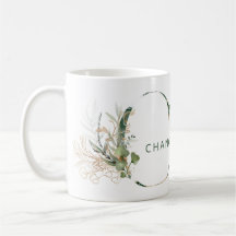 Anpassningsbar Guld Botanical Eucalyptus Monogram 