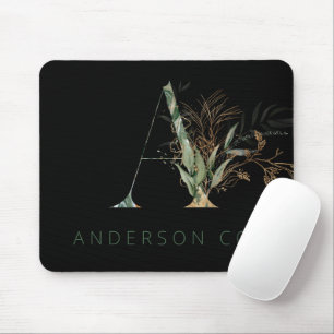 Anpassningsbar Guld botaniska Eucalyptus Monogram Musmatta