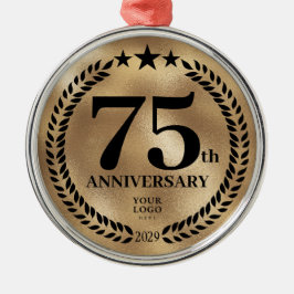 Anpassningsbar Guld Business Årsdag jul i 75:e Julgransprydnad Metall