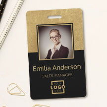 Anpassningsbar Guld Business Logotyp Barcode Emplo