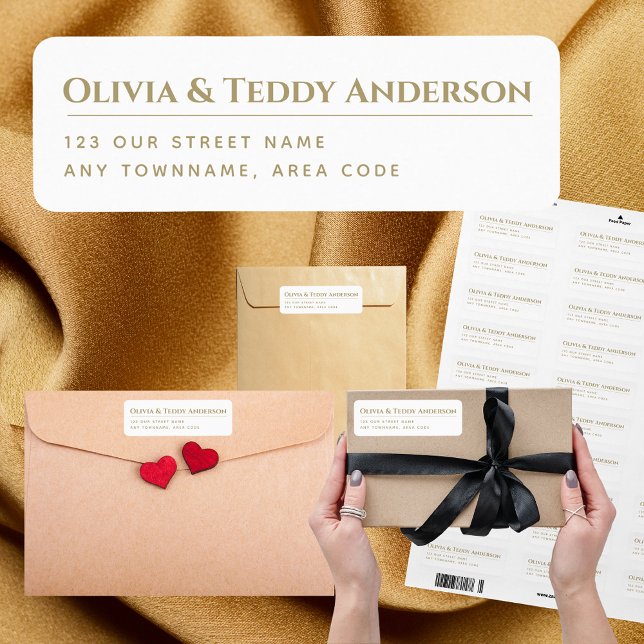 Anpassningsbar GULD-Elegant Enkel Returadress Etikett (Skapare uppladdad)
