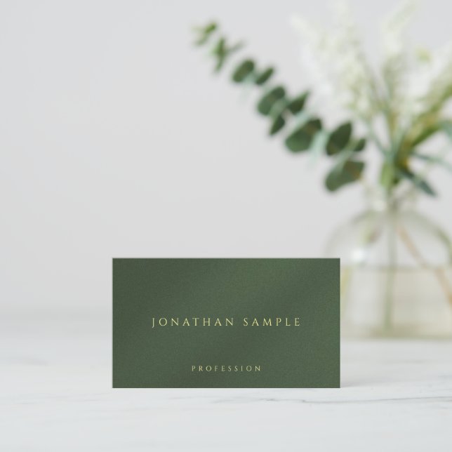 Anpassningsbar Guld Färg Text Standard Semi-Gloss  Visitkort (Stående Fram)