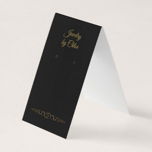 Anpassningsbar "Guld" Flourish Black Earring Visni Visitkort