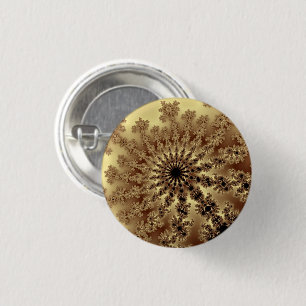 Anpassningsbar Guld Fractal Burst Small Round Butt Knapp