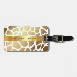 Anpassningsbar Guld Giraffe Lampart Skin Luggage Bagagebricka