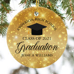Anpassningsbar Guld Gnistra Studenten Monogram Gla Julgransprydnad Keramik<br><div class="desc">Elegant faux guld gnistra studenten ornament för en högskola eller högskola i student. Monogram den här vackra presenten med din anpassningsbar namn och lektionen i mitten.</div>