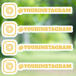 Anpassningsbar Guld Instagram Social Media Handle Klistermärken