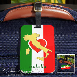 Anpassningsbar Guld Italien Karta Italien Flagga Bagagebricka