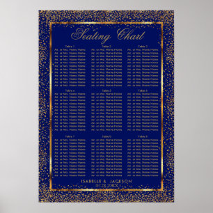 Anpassningsbar - Guld Konfetti och Mörk blått - 9  Poster