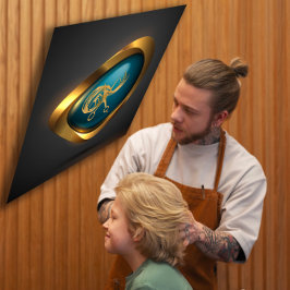 Anpassningsbar Guld Logotyp Hairdresser Profession Fyrkantigt Visitkort