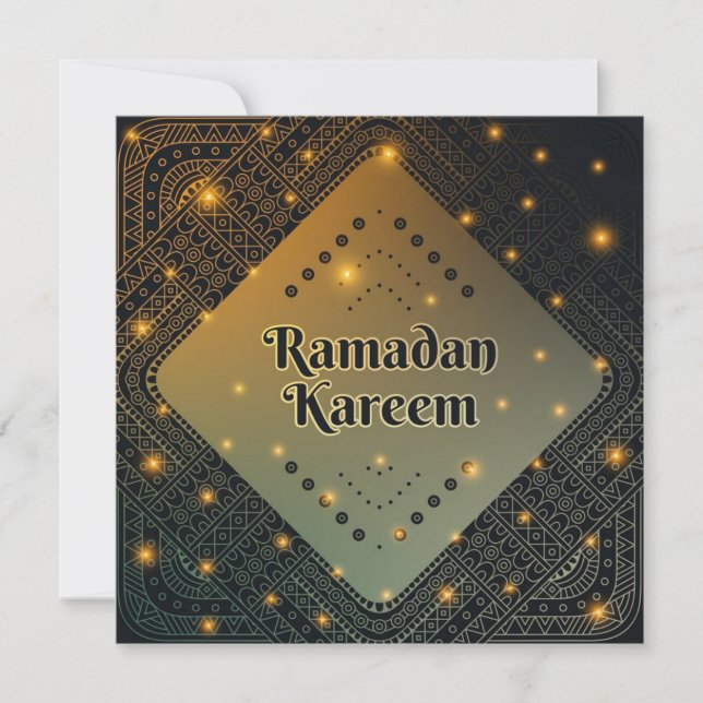 anpassningsbar Guld Mandala Ramadan kareem Helgdag Julkort (Framsida)