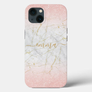 Anpassningsbar Guld Marble Glitter Mobil 11 12