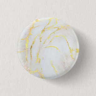 Anpassningsbar Guld Marble Template Trendig Elegan Knapp