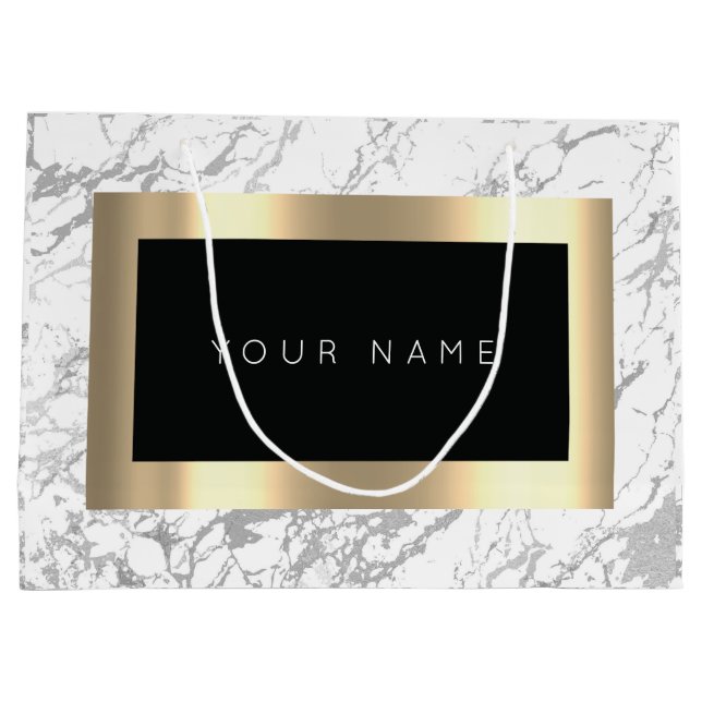 Anpassningsbar Guld Metallisk minimal Marble Grått (Baksidan)