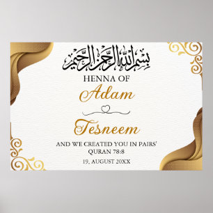 Anpassningsbar Guld Muslimska islamister Henna Par Poster